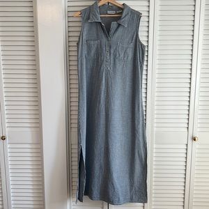 Vintage Basic Editions maxi Henley style gingham dress. 100% cotton.